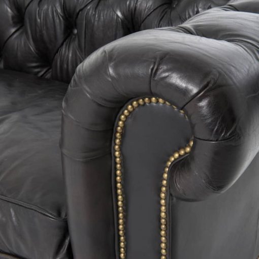 Four Hands Old Saddle Black 96" Conrad Sofa - Image 6