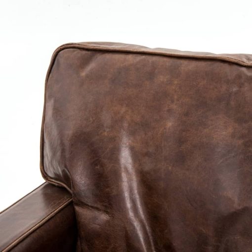 Four Hands Carnegie Collection 72" Cigar Brown Leather Larkin Sofa - Image 6