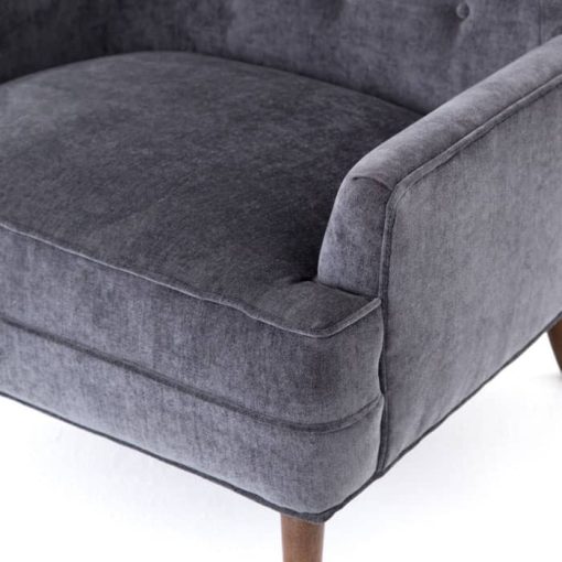 Four Hands Kensington Collection Charcoal Worn Velvet Clermont Chair - Image 6
