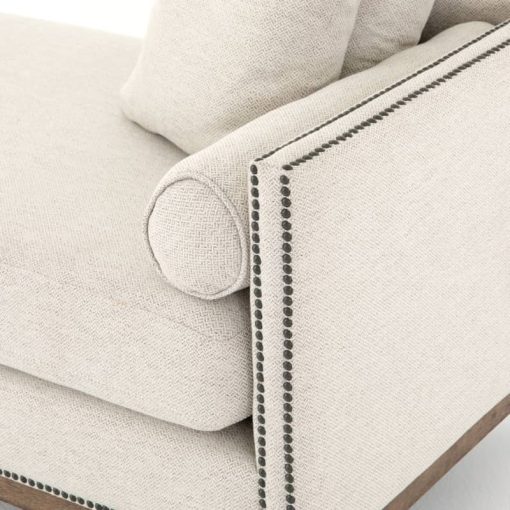 Four Hands Kensington Collection Mercury Noble Platinum Double Chaise - Image 6