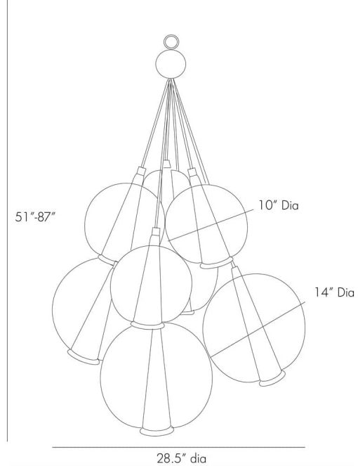Arteriors Caviar Polished Nickel Adjustable Large Cluster Chandelier - Image 6