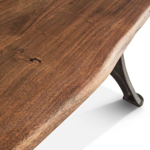 Home Trends & Design Organic Forge 72" Raw Walnut Gathering Table - Image 5