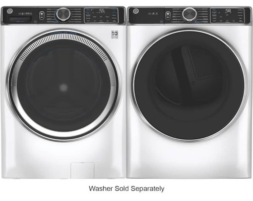 GE ADA 7.8 Cu. Ft. White Smart Front Load Electric Dryer With Steam - Image 6