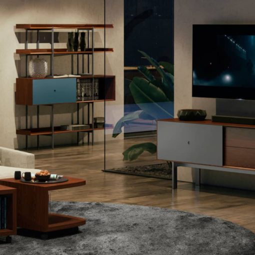 BDI Margo 5201 Toasted Walnut And Fog Grey Modern Display And Shelf - Image 6