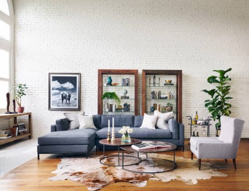 Four Hands Bennett Charcoal Grammercy 2 Pc Sectional Left Arm Chaise - Image 6