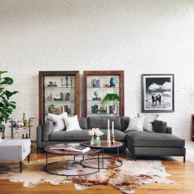 Four Hands Atelier Collection Bennett Charcoal Grammercy 2-Piece RAF Chaise Sectional - Image 6