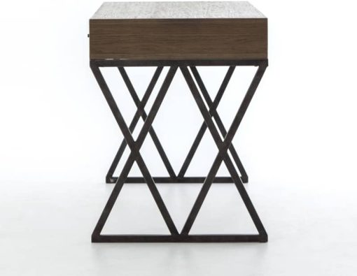 Four Hands Hughes Collection Greyed Oak Sampson Desk - Image 6