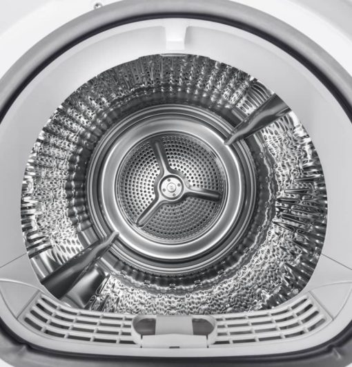 GE 4.1 Cu. Ft. White Smart Front Load Ventless Condenser Electric Dryer With Stainless Steel Basket - Image 7