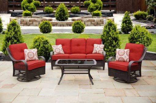 Hanover Orleans 4-Piece Outdoor Seating Patio Set In Autumn Berry - Image 6
