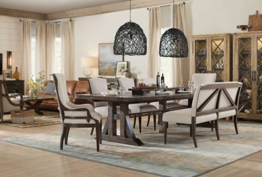 Hooker Furniture Roslyn County Dark Walnut Trestle Dining Table - Image 3