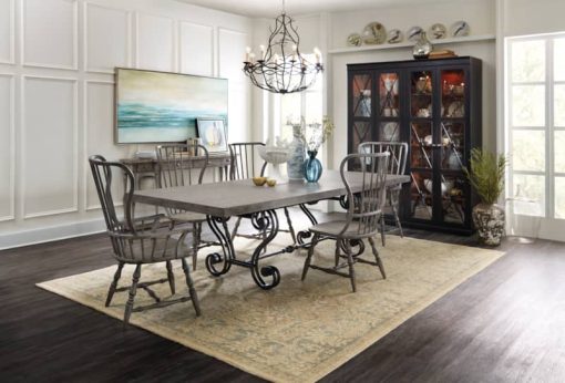 Hooker Furniture Living Room Sanctuary Two-Door Thin Display Cabinet Ebony - Image 7