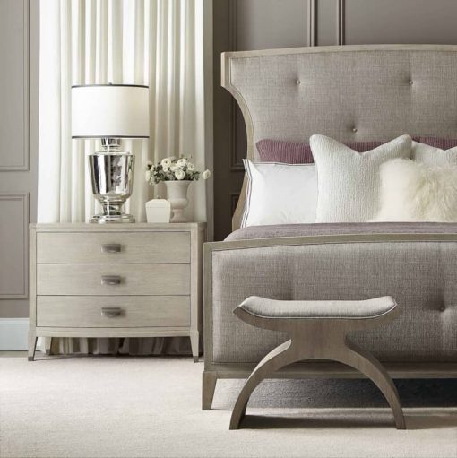 Bernhardt East Hampton Cerused Linen Nightstand - Image 8