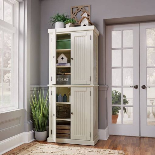Homestyles Nantucket White Distressed Pantry - Image 7
