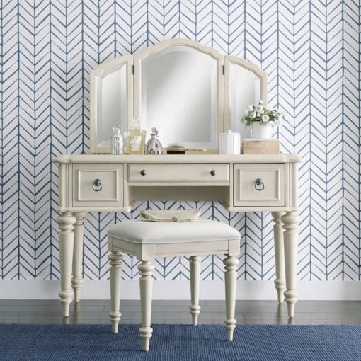 Homestyles Provence Antiqued White Vanity Set - Image 7