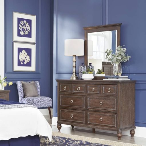 Homestyles Southport Distressed Oak Dresser With Mirror - Image 7