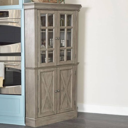 Homestyles Mountain Lodge Gray Corner Cabinet - Image 7