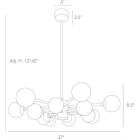 Arteriors Karrington Antique Brass Small Chandelier - Image 7