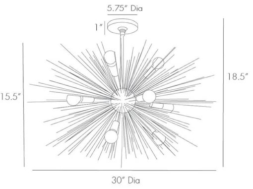 Arteriors Zanadoo Antique Brass Fixed Chandelier - Image 7