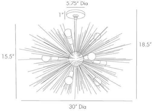 Arteriors Zanadoo Polished Nickel Fixed Chandelier - Image 7