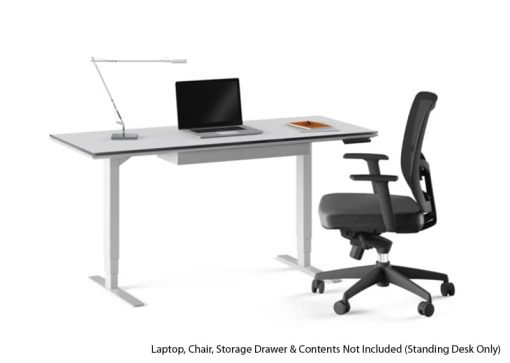 BDI Centro 6451-2 Smooth Satin White/ Grey Glass 60" x 24" Standing Desk - Image 7