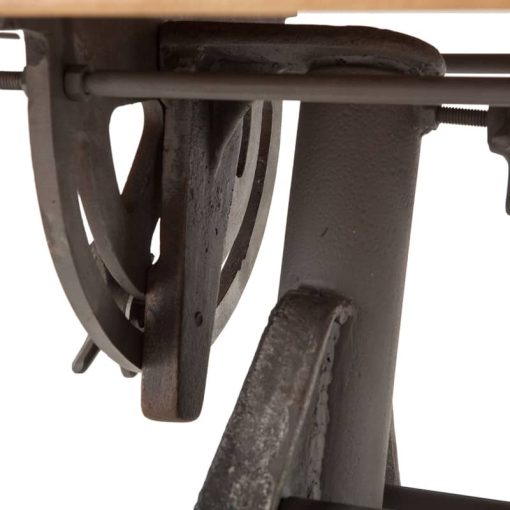 Home Trends & Design Industrial Loft Natural Teak 62" Drafting Desk - Image 8