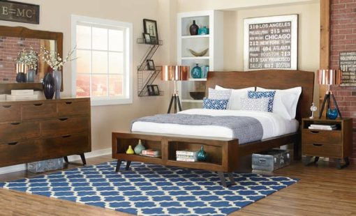 Home Trends & Design London Loft Walnut King Bed - Image 4