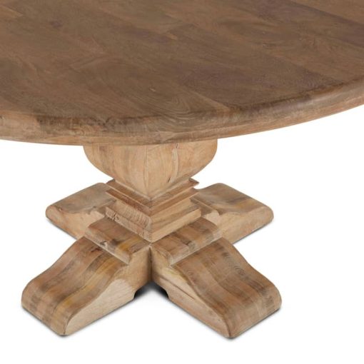 Home Trends & Design San Rafael 60" Antique Oak Round Table - Image 4