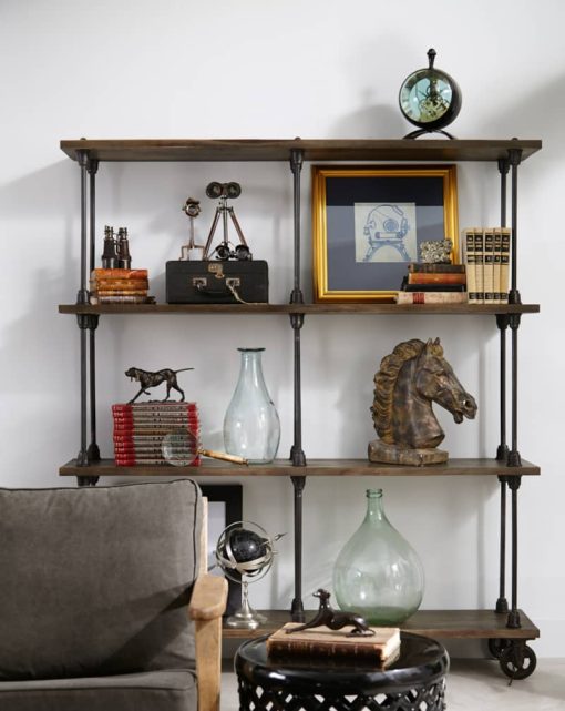 Four Hands Natural Antique Rockwell Wooden Bookshelf - Image 3