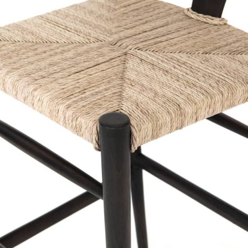 Four Hands Grass Roots Collection Black Teak Muestra Bar Stool - Image 7