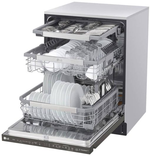 LG 24" PrintProof Black Stainless Steel Top Control Smart Wi-Fi Enabled Dishwasher With QuadWash And TrueSteam - Image 7