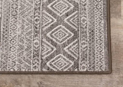 Kalora Intrigue 5'3" X 7'7" Grey Cream Trellis Banding Rug - Image 8