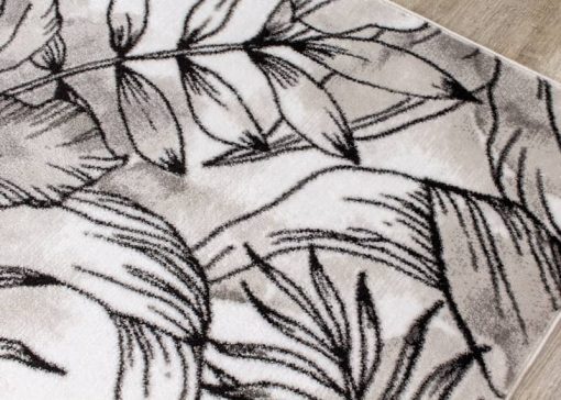 Kalora Platinum 7'10" X 10'6" Grey White Fronds Flowers Rug - Image 8