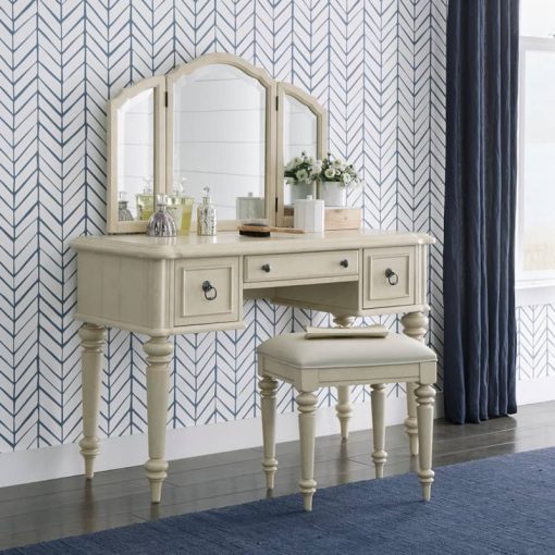 Homestyles Provence Antiqued White Vanity Set - Image 8