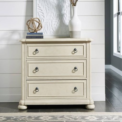 Homestyles Provence Antiqued White 3 Drawer Chest - Image 8