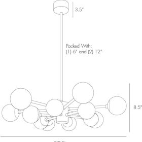 Arteriors Karrington Antique Brass Small Chandelier - Image 8