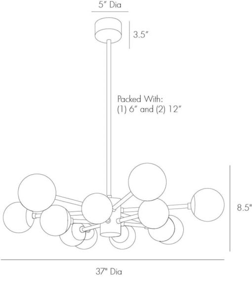 Arteriors Karrington Antique Brass Small Chandelier - Image 8