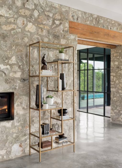 Four Hands Irondale Collection 83" Helena Brass Bookshelf - Image 2