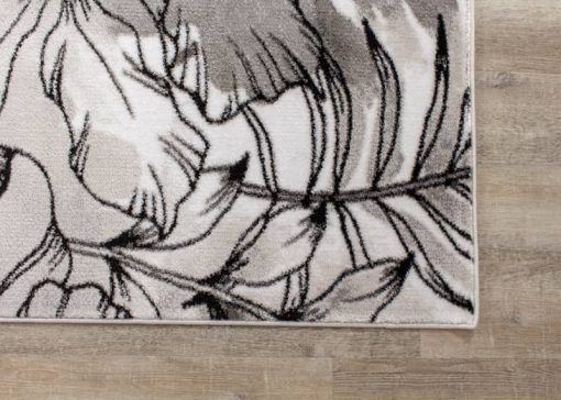 Kalora Platinum 7'10" X 10'6" Grey White Fronds Flowers Rug - Image 9