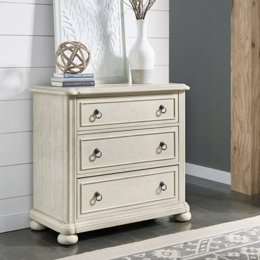 Homestyles Provence Antiqued White 3 Drawer Chest - Image 9
