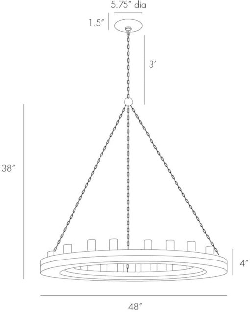Arteriors Geoffrey Gray Medium Chandelier - Image 9