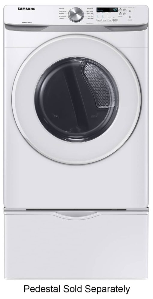 Samsung ADA 7.5 Cu. Ft. White Front Load Electric Long Vent Dryer With Sensor Dry - Image 9