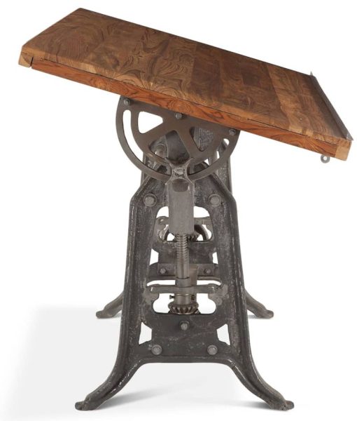Home Trends & Design Industrial Loft Natural Teak 62" Drafting Desk - Image 10