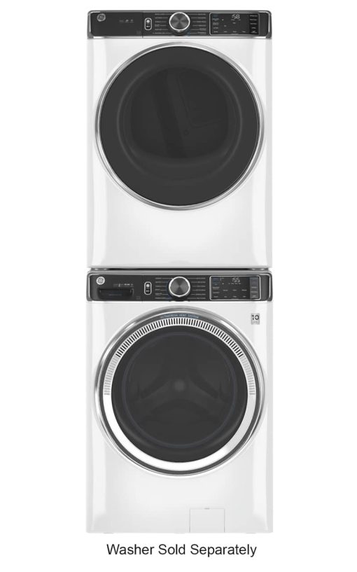 GE ADA 7.8 Cu. Ft. White Smart Front Load Electric Dryer With Steam - Image 9