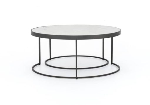 Four Hands Rockwell Evelyn Gunmetal Round Nesting Coffee Table - Image 6