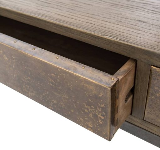 Four Hands Hughes Collection Greyed Oak Sampson Desk - Image 9