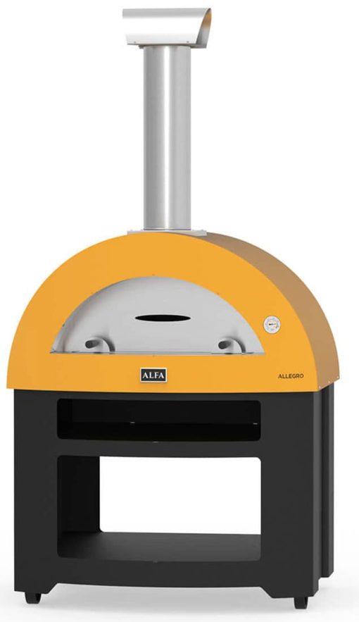 Alfa Allegro Yellow Wood-Fired Freestanding Outdoor Pizza Oven