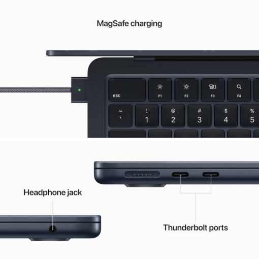 Apple MacBook Air 13.6" Midnight Notebook Apple M2 Chip 8GB Unified RAM 256GB SSD (Mid 2022) - Image 7