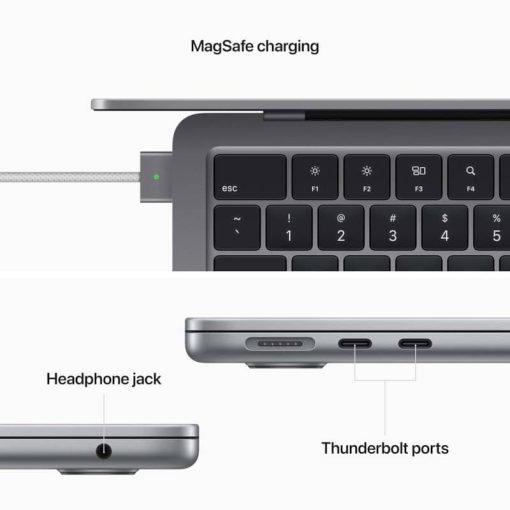 Apple MacBook Air 13.6" Space Gray Notebook Apple M2 Chip 8GB Unified RAM 256GB SSD (Mid 2022) - Image 7