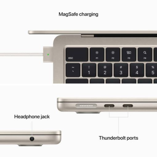 Apple MacBook Air 13.6" Starlight Notebook Apple M2 Chip 8GB Unified RAM 256GB SSD (Mid 2022) - Image 7