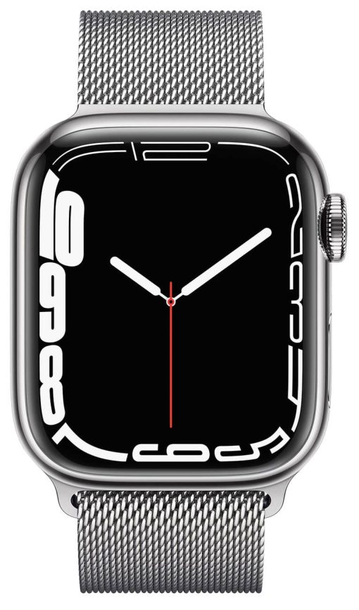 Apple Watch Series 7 GPS & Cellular 41mm Silver Stainless Steel Case With Silver Milanese Loop - Image 2